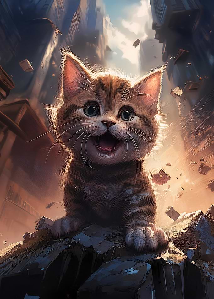 Kitten in a Crumbling City