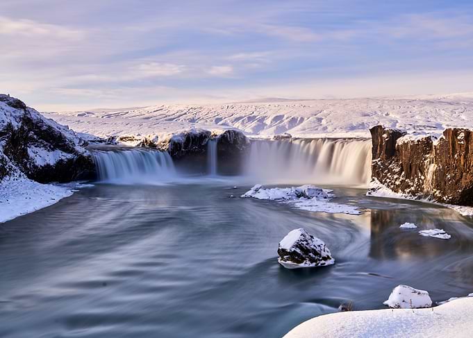 Icelandic Waterfall in Winter