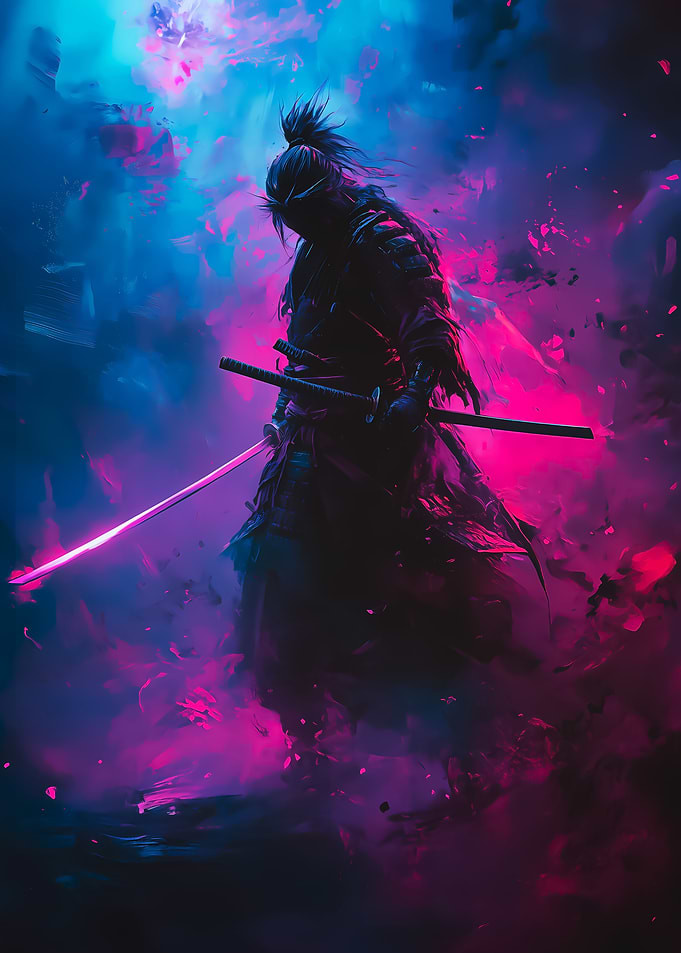 Samurai in Neon Light
