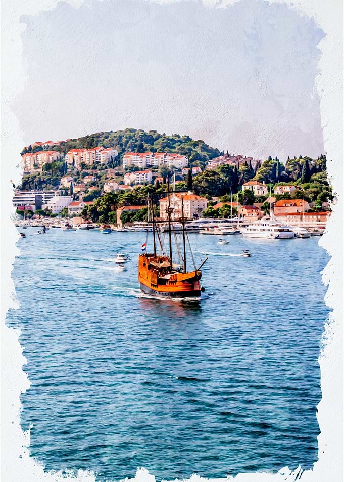 Sailing Ship in Harbor