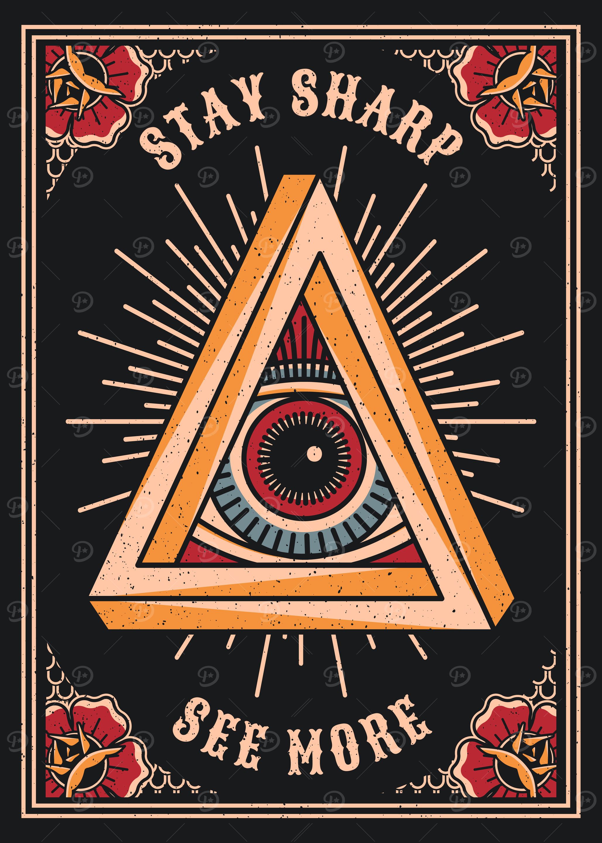 Stay Sharp Eye Triangle Tattoo