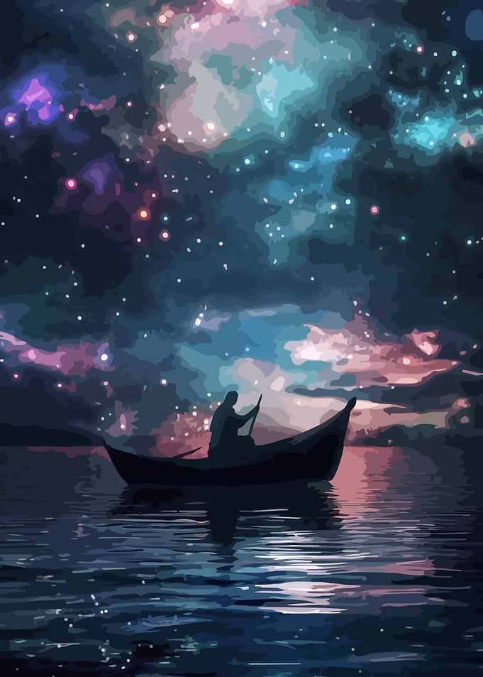 Starry Night Rowboat
