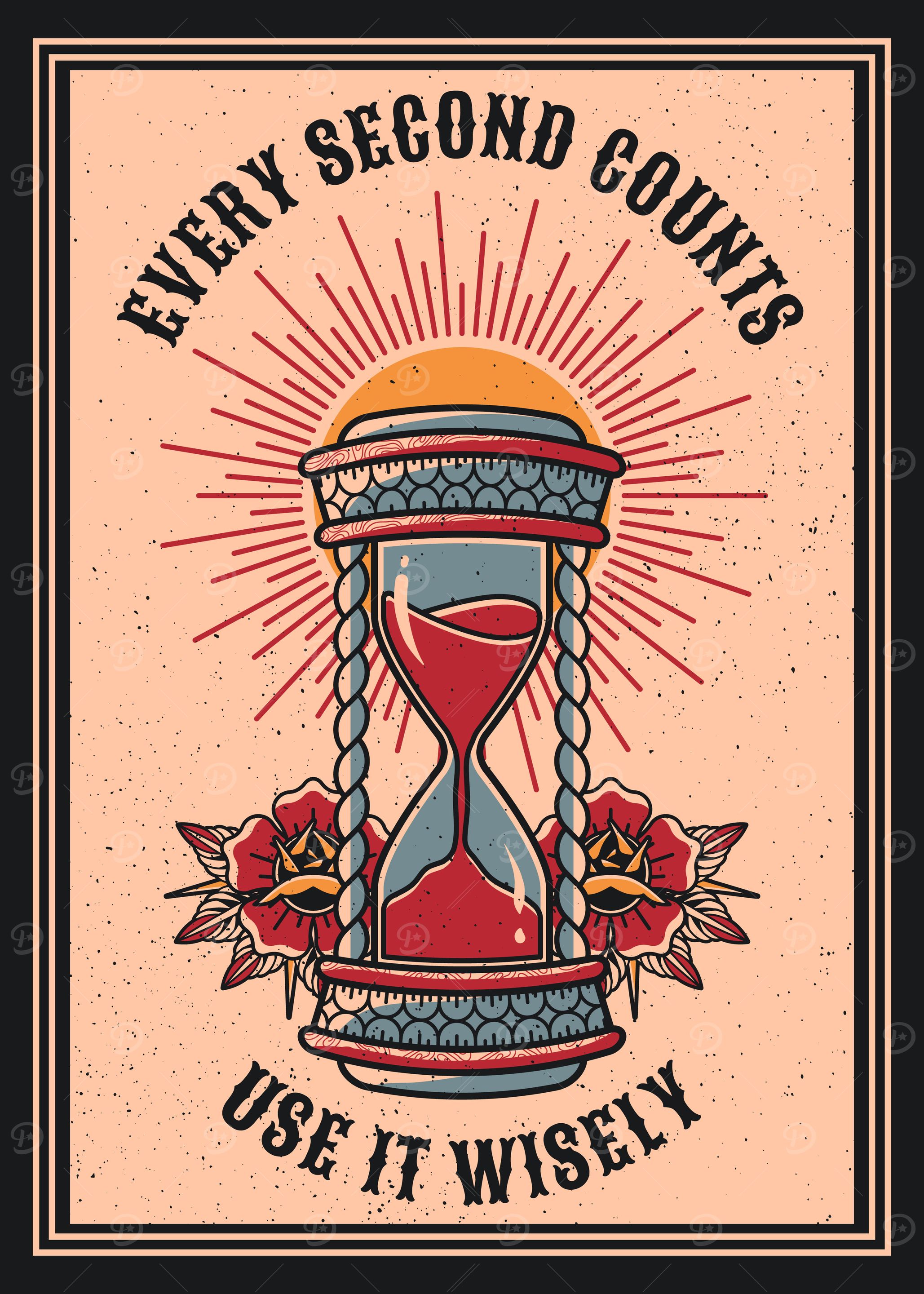 Vintage Hourglass Tattoo