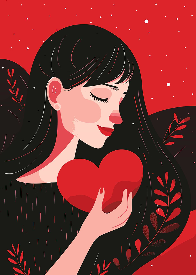 Woman Holding Heart