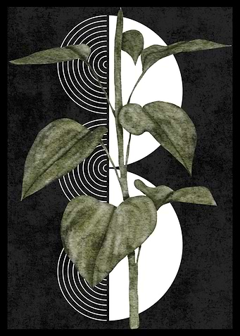 Green Plant with Circles