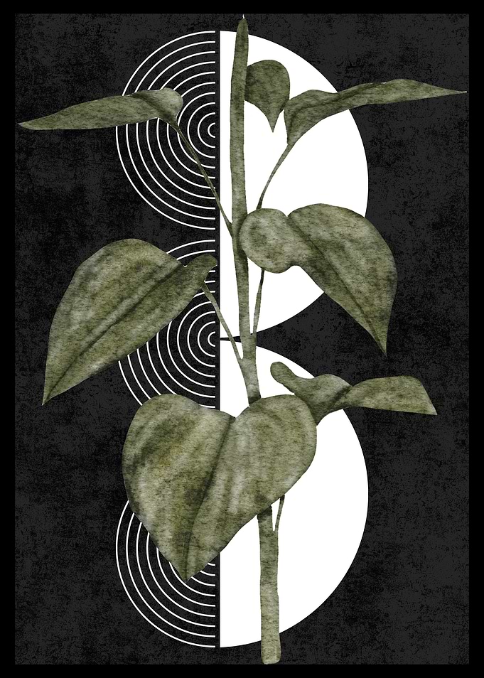 Green Plant with Circles