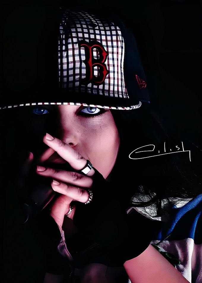 Billie Eilish Portrait Black