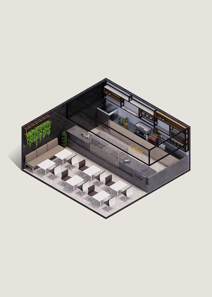 Isometric Coffee Shop Design