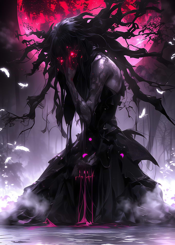 Dark Figure with Red Eyes
