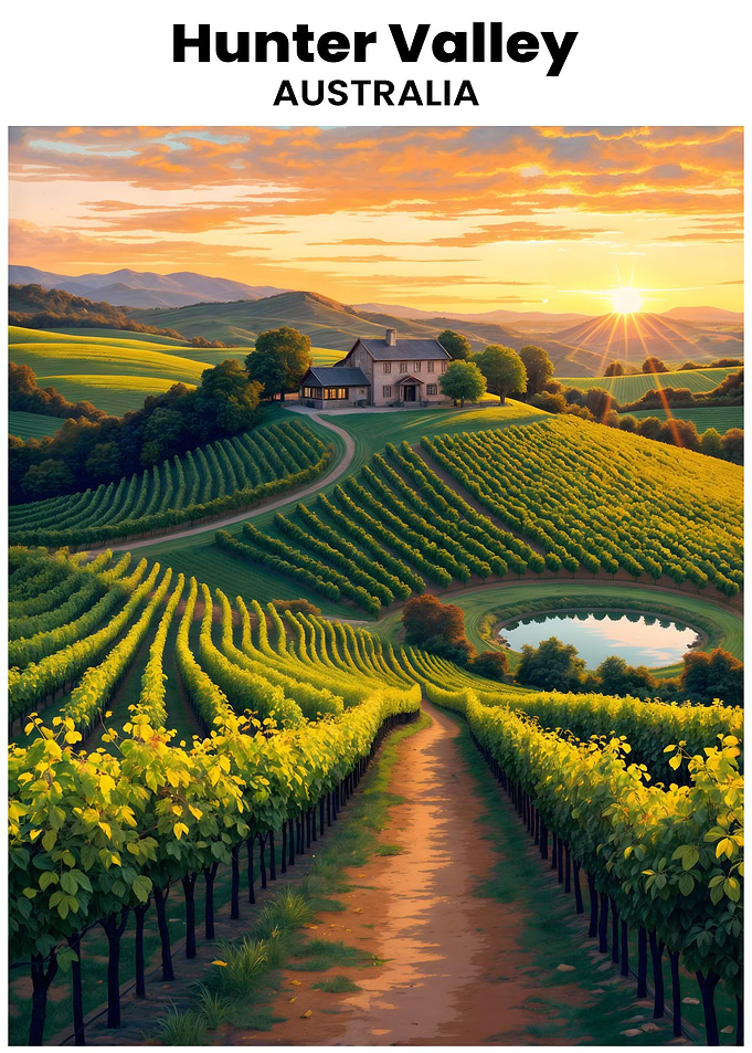Hunter Valley Vineyard Sunset
