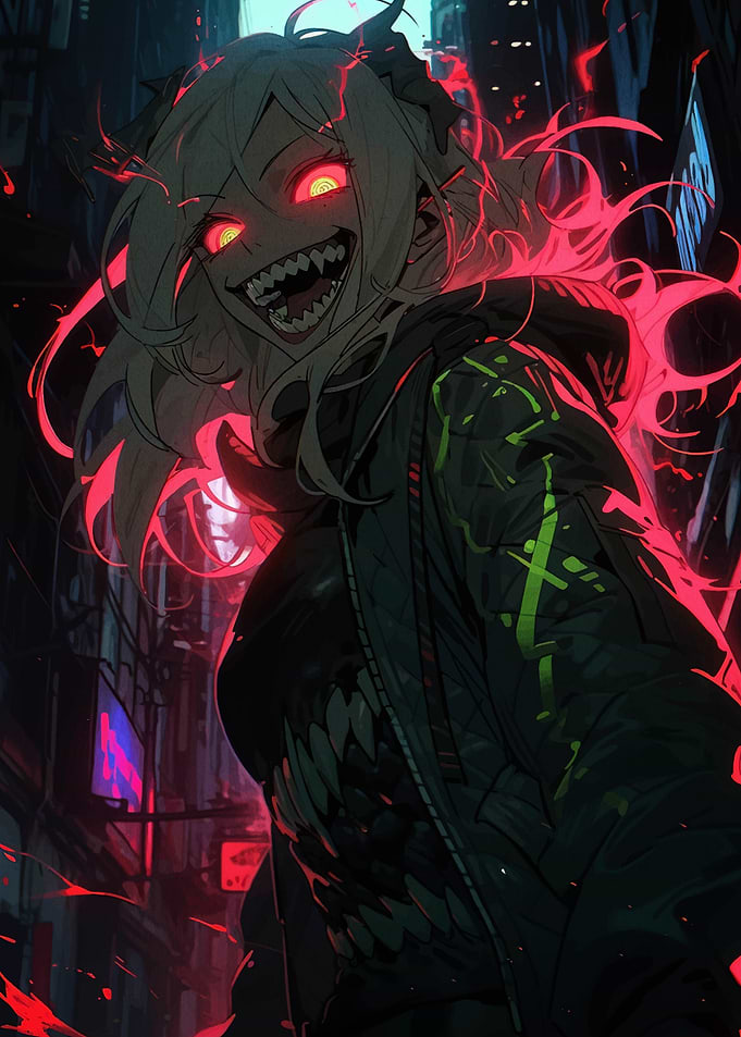 Anime Girl with Red Eyes