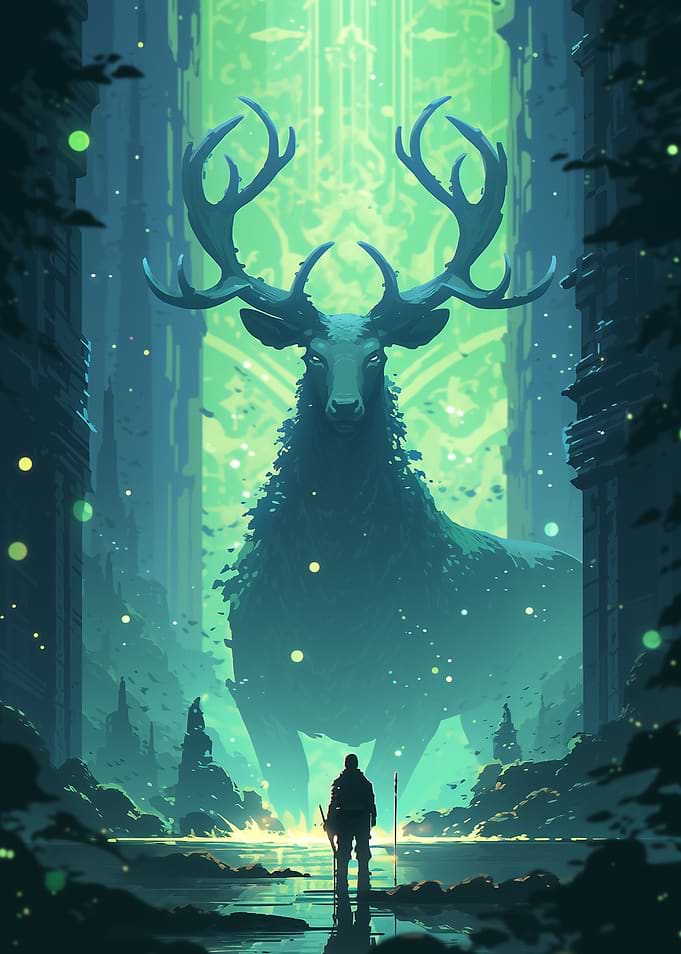 Giant Stag in Forest