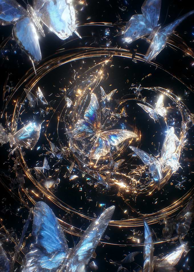 Colliding glass Butterflies