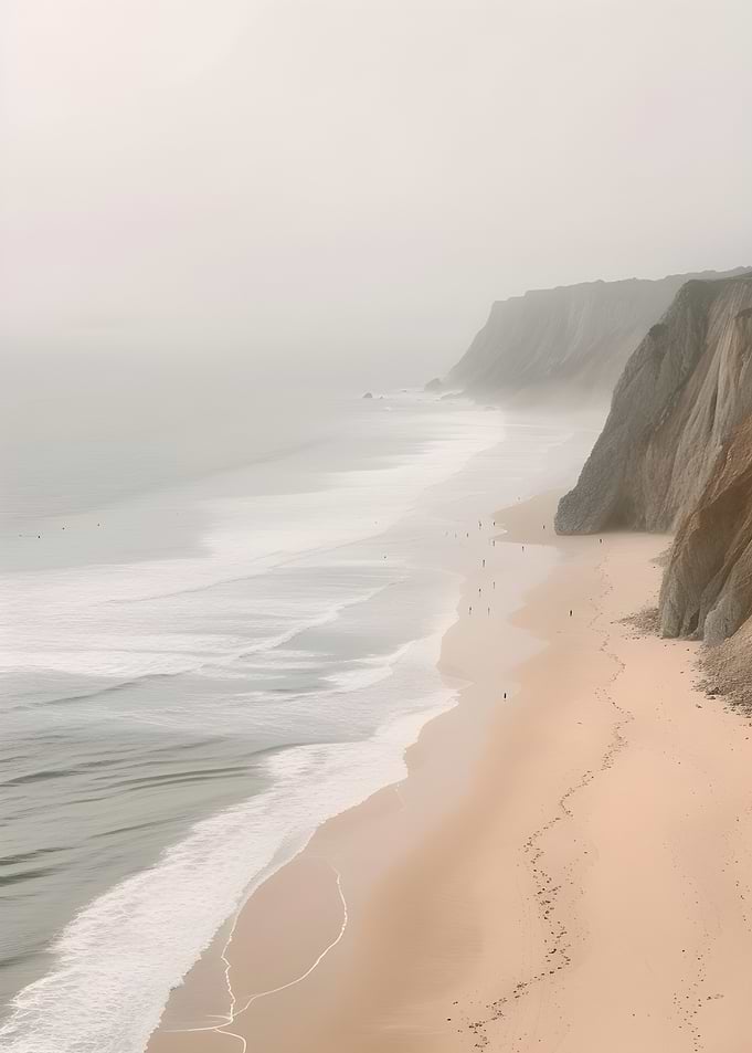 Misty Beach Cliffs