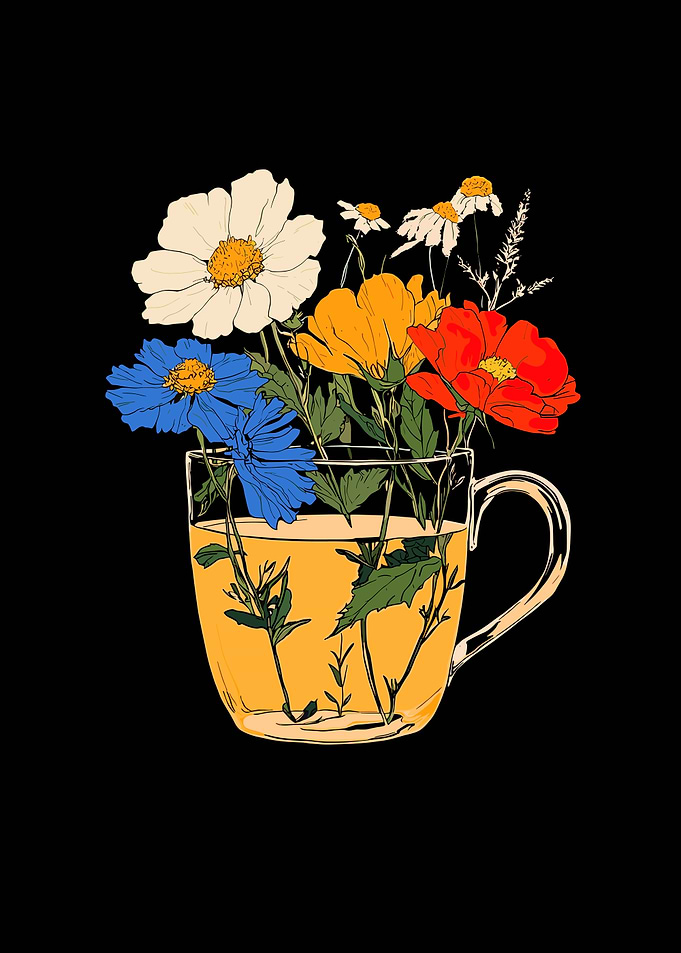 Floral Teacup Illustration