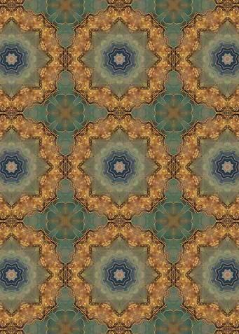 Teal and Gold Mandala Pattern