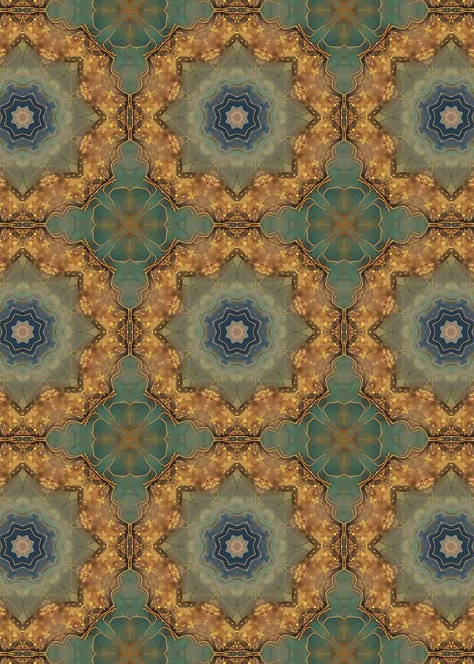 Teal and Gold Mandala Pattern