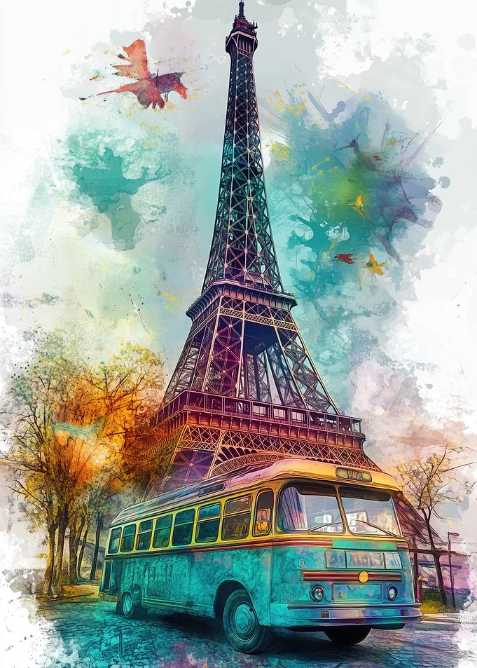 Eiffel Tower Watercolor