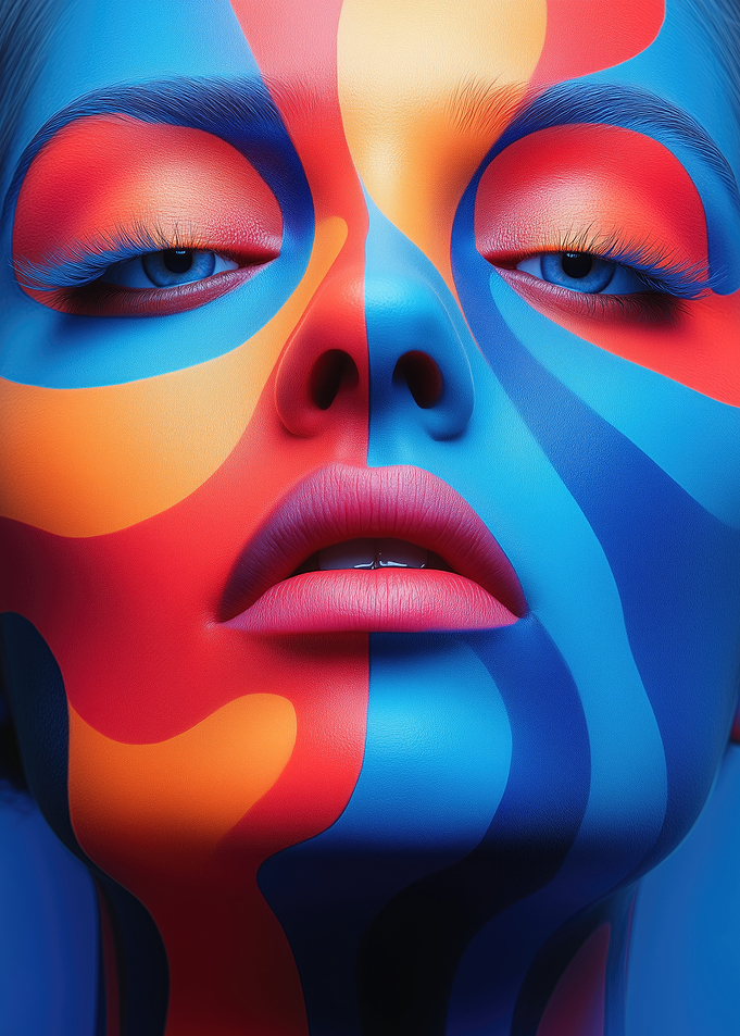 Colorful Abstract Face Art