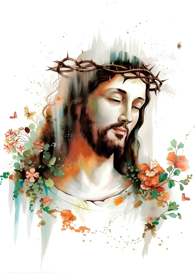 Jesus Christ Watercolor Portrait