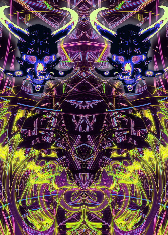 Neon Skull Art