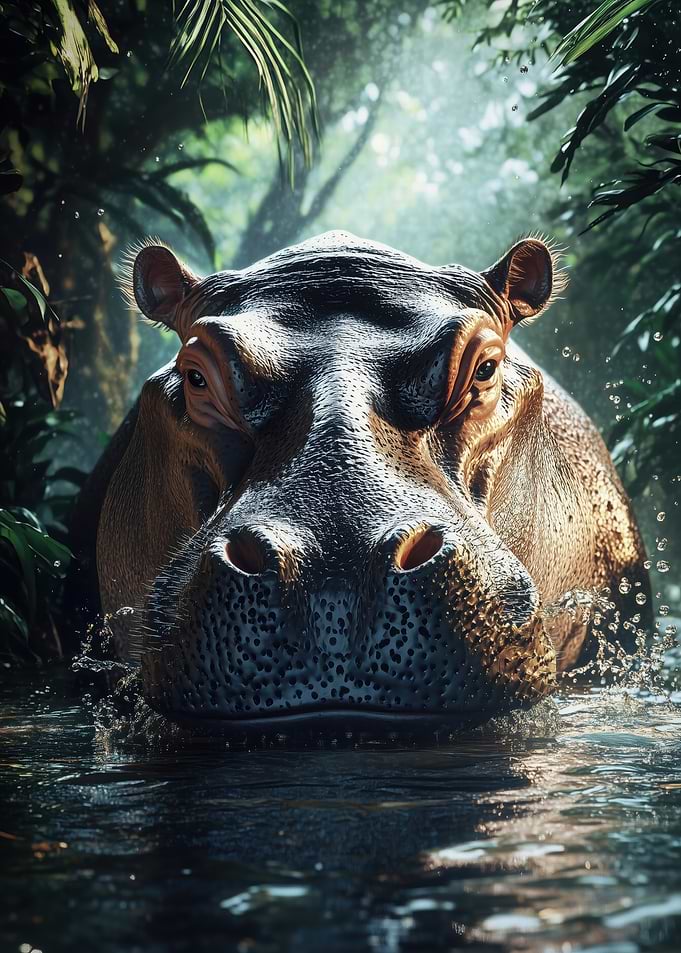 Hippopotamus in Jungle