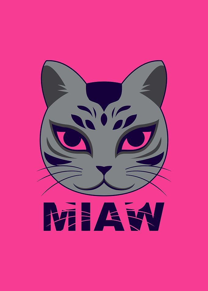Cat Face Design Pink