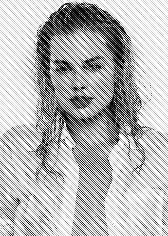 Woman in Halftone Portrait