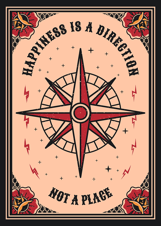 North star Compass Direction Art