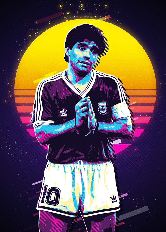 Maradona Retro Art