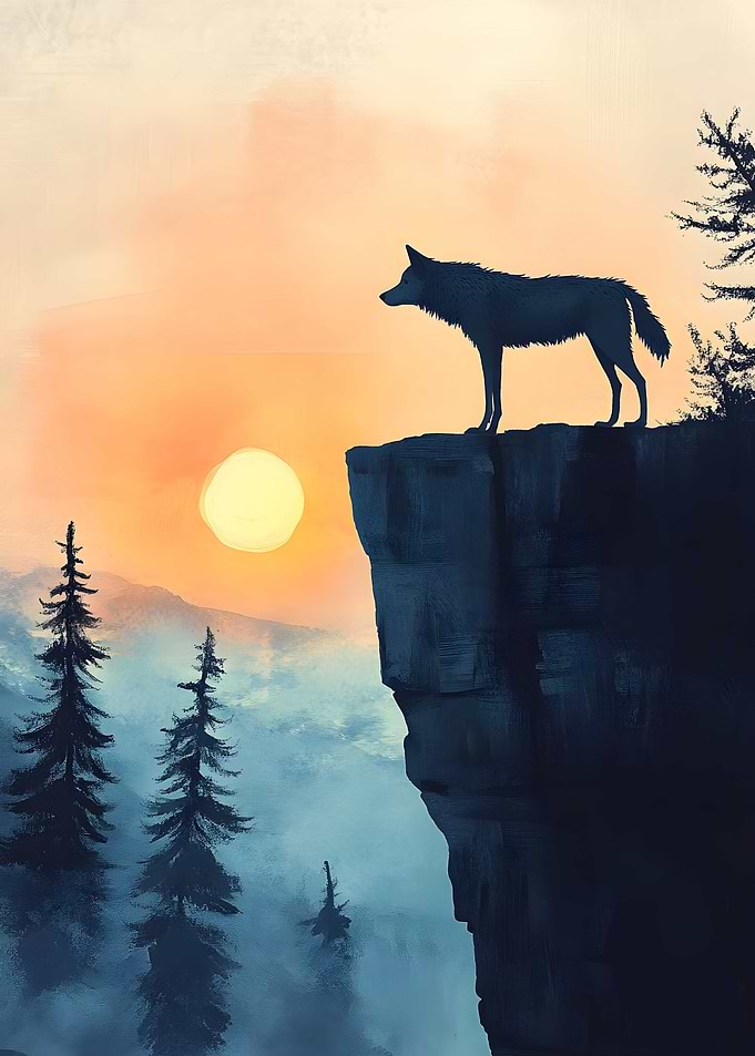 A wolf standing on