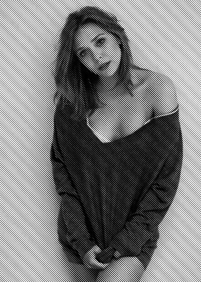 Woman in Black and White