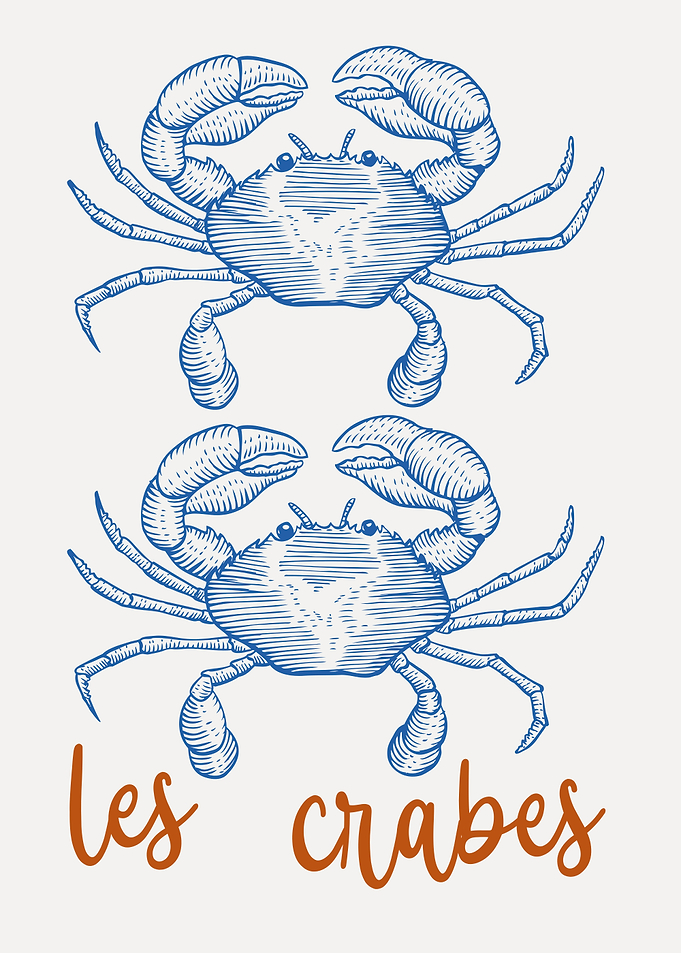 Vintage Style Blue Crab Illustration