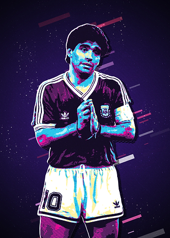 Diego Maradona Retro Art