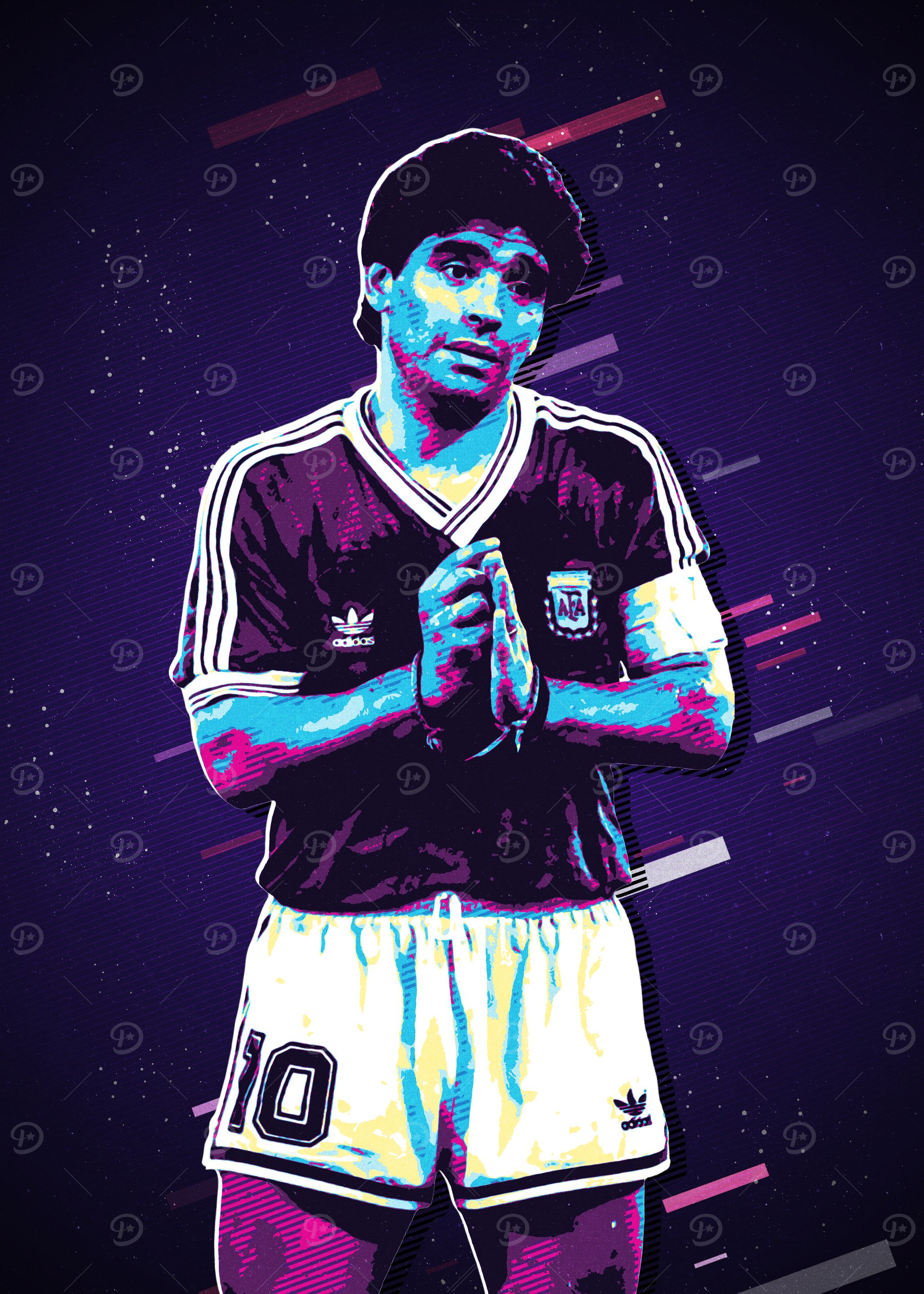 Diego Maradona Retro Art
