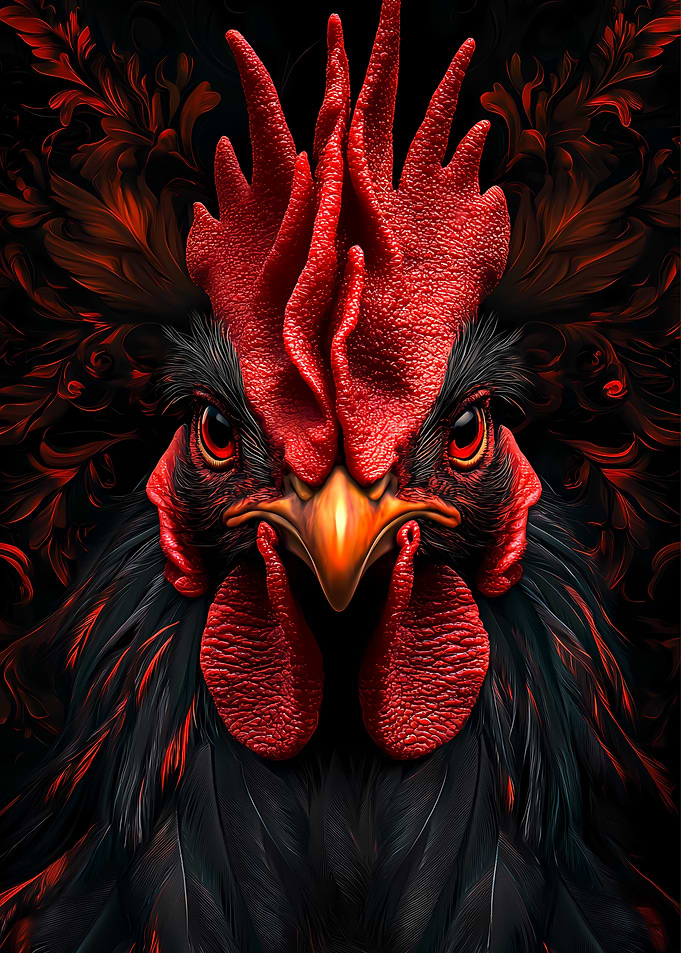 Fierce Rooster Portrait