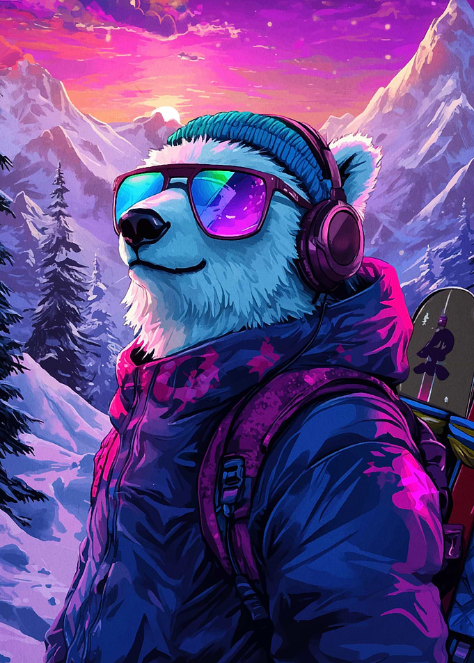 Cool Bear in Mountains