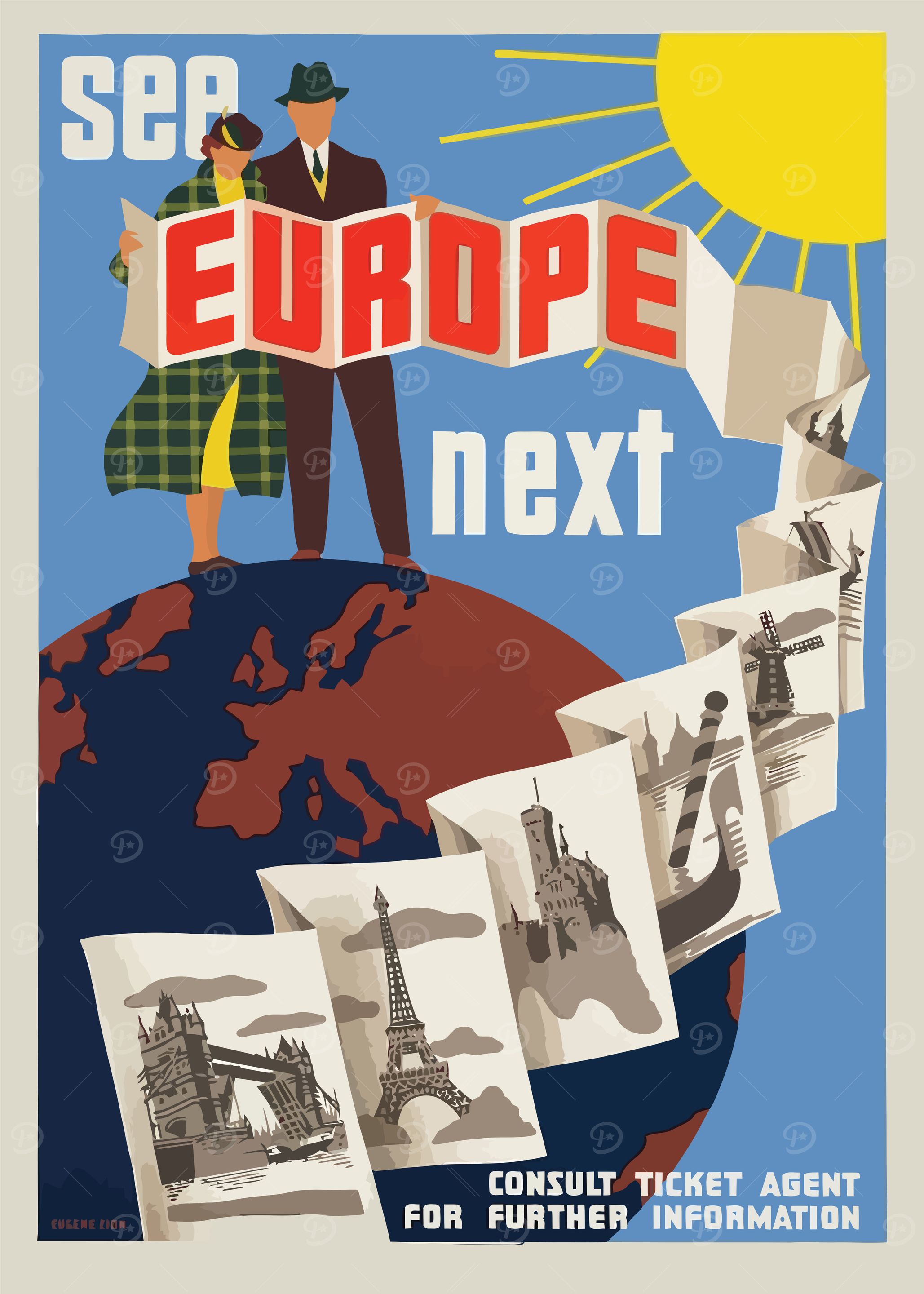 See Europe Next Travel Poster