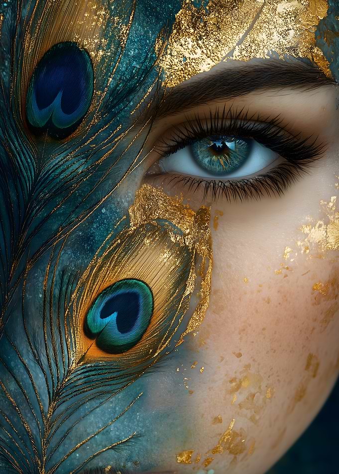 Peacock Eye Makeup Anime Girl