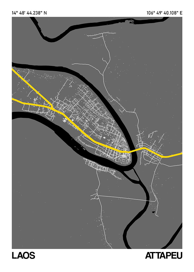 Attapeu City Street Map