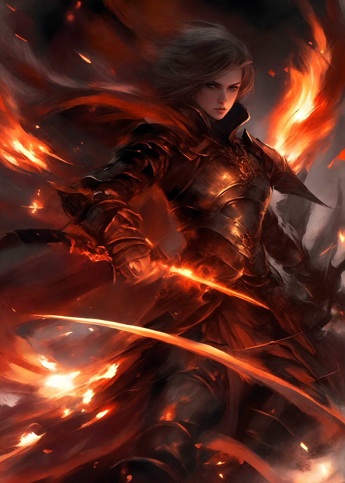 Fiery Warrior Woman