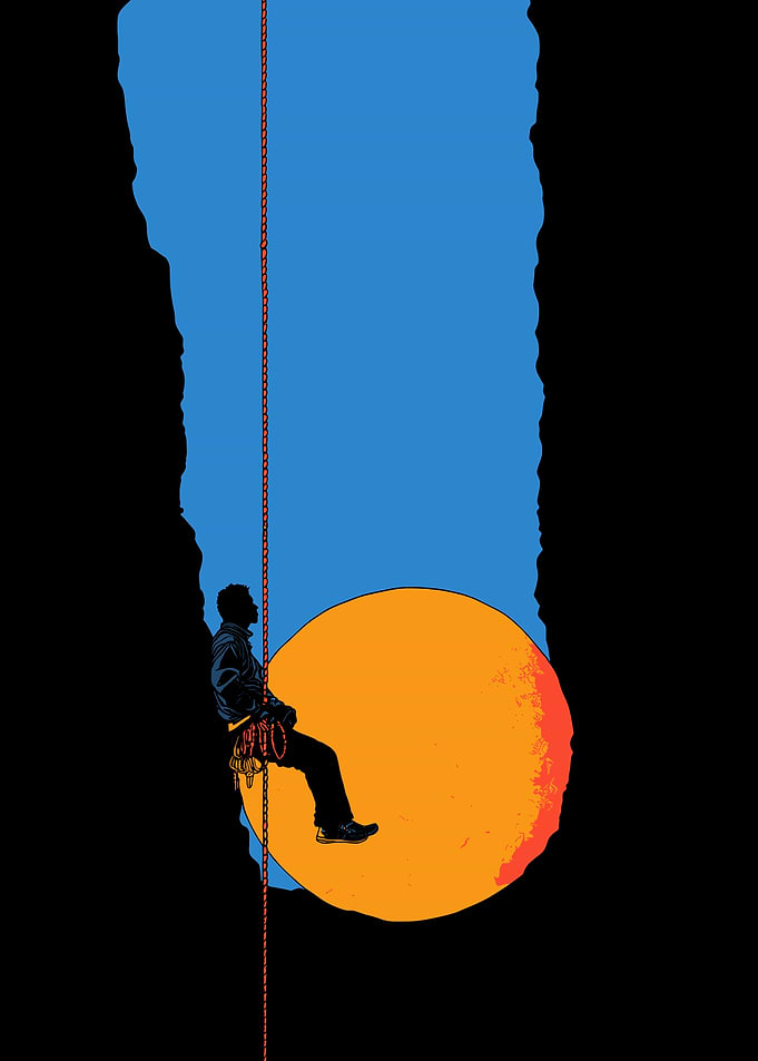 Climber and Sunset