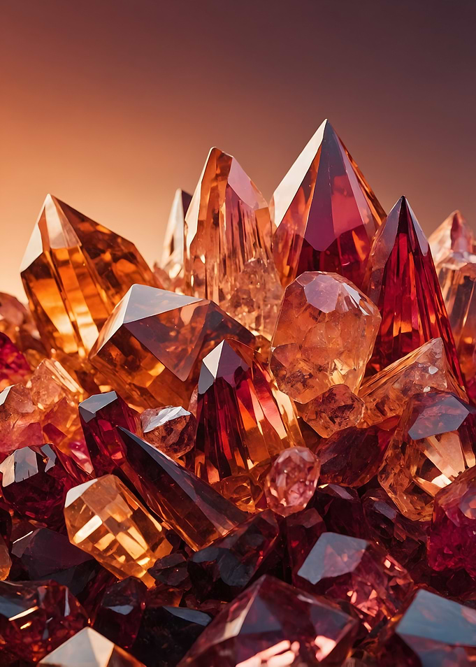 Red and Amber Crystals