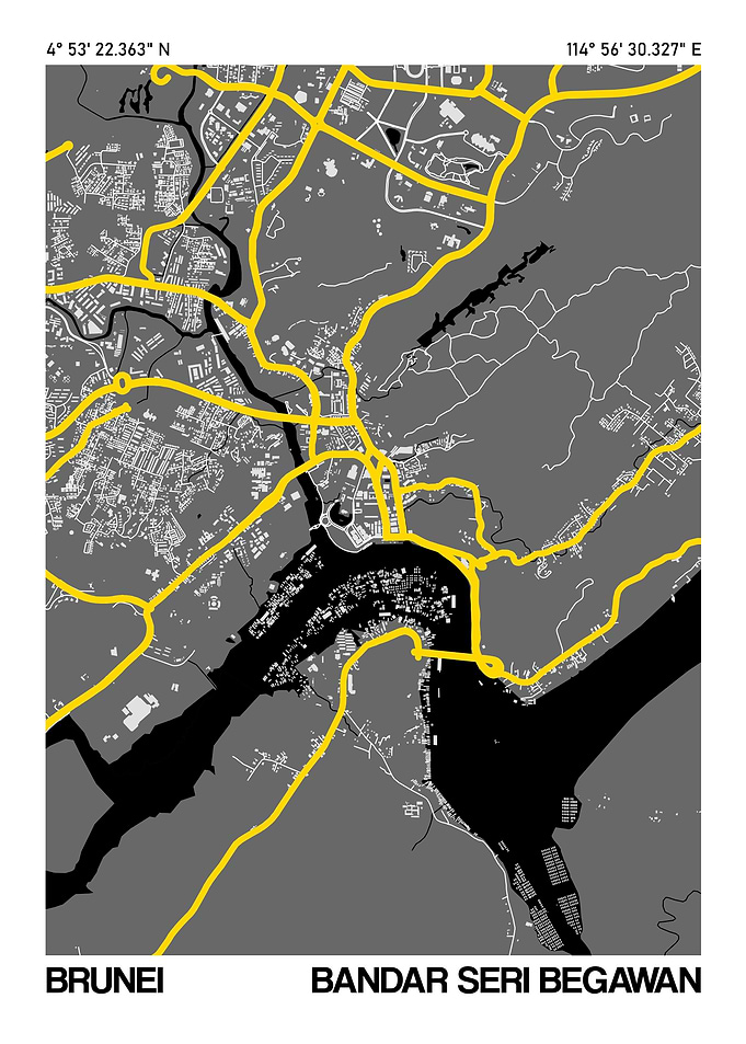 Bandar Seri Begawan City Street Map