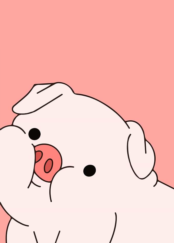 Cute Pink Pig Illustration