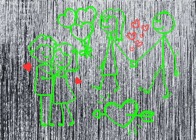 Green Stick Figure Love