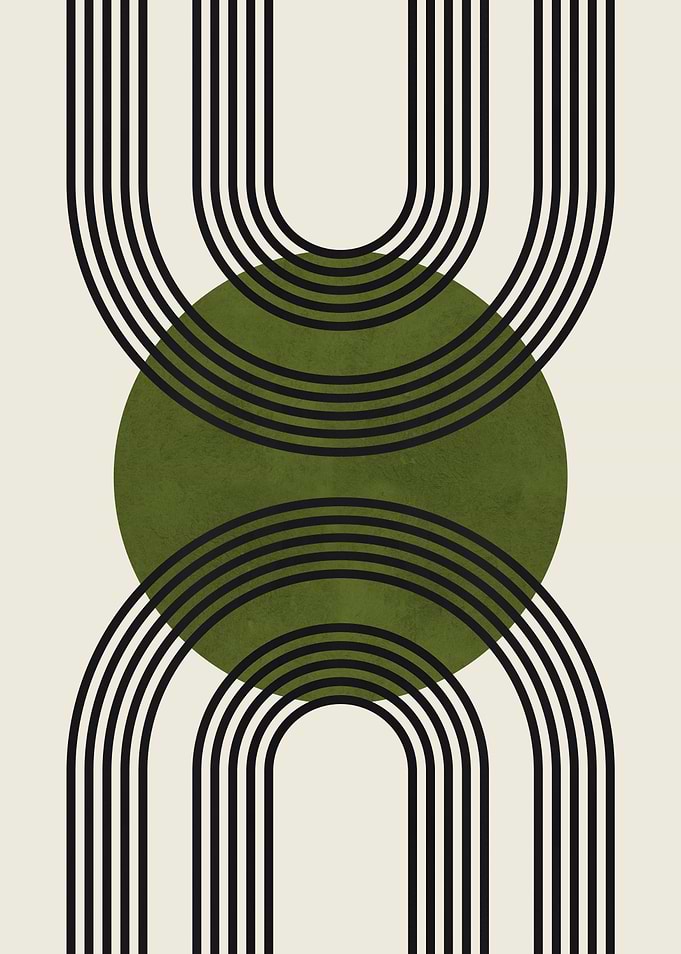 Green Circle Abstract Art