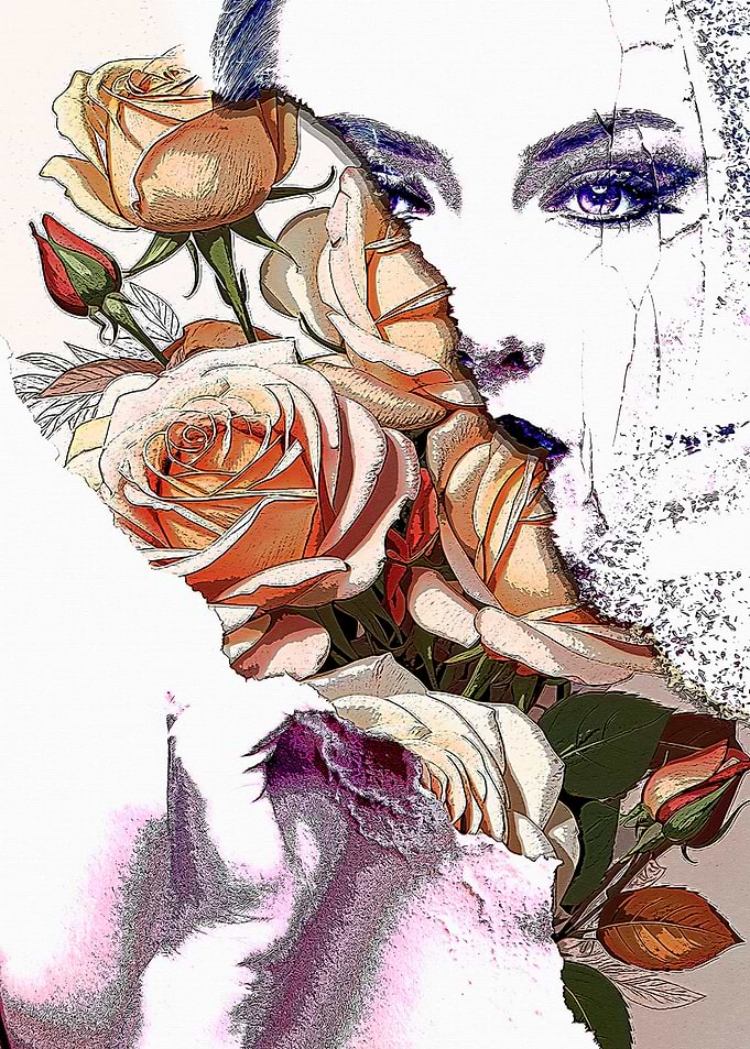 Rose and Woman Portrait
