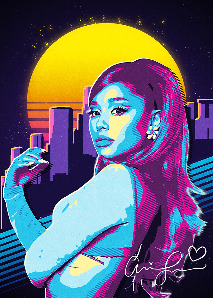 Ariana Grande Retro Art
