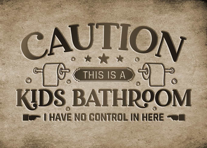 Kids Bathroom Warning Sign